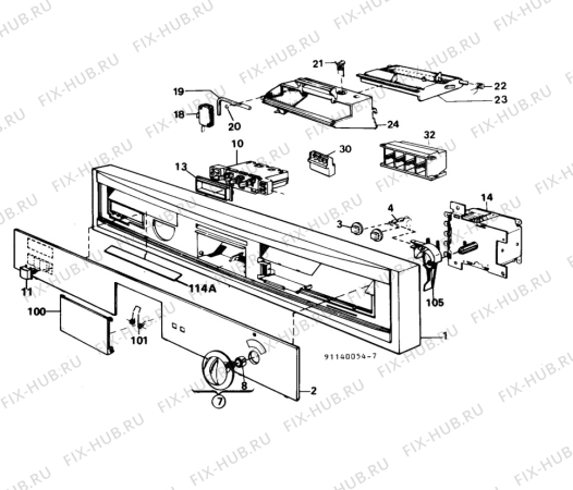 Взрыв-схема посудомоечной машины Electrolux ESF641 - Схема узла W10 Panel