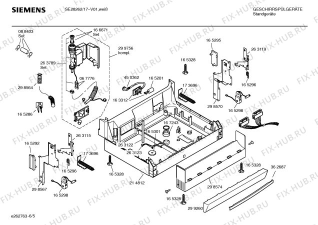 Взрыв-схема посудомоечной машины Siemens SE28262 - Схема узла 05