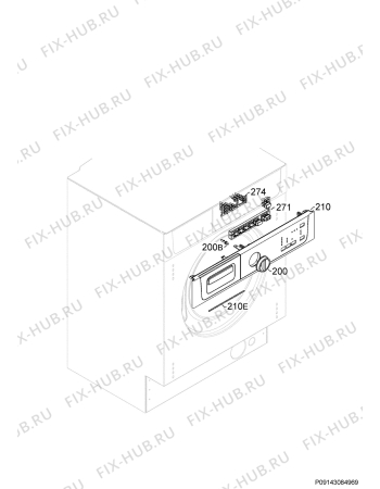 Взрыв-схема стиральной машины Ikea RENLIG 90312709 - Схема узла Command panel 037