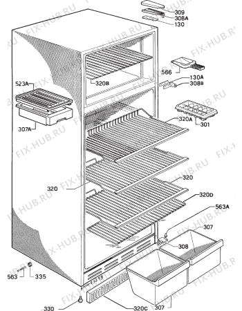 Взрыв-схема холодильника Zanussi ZFC26/63D - Схема узла Housing 001