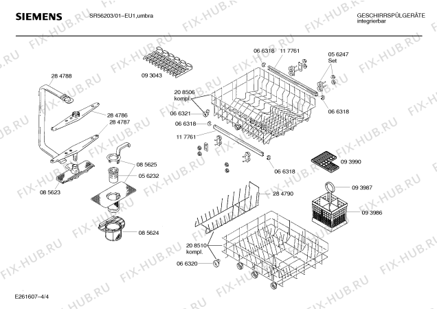 Взрыв-схема посудомоечной машины Siemens SR56203 - Схема узла 04