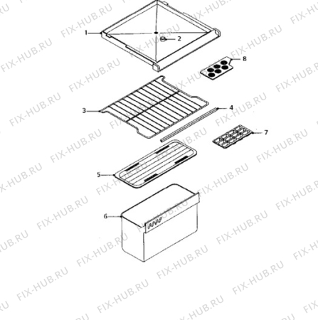 Взрыв-схема холодильника Tricity Bendix EBR5W - Схема узла Furniture