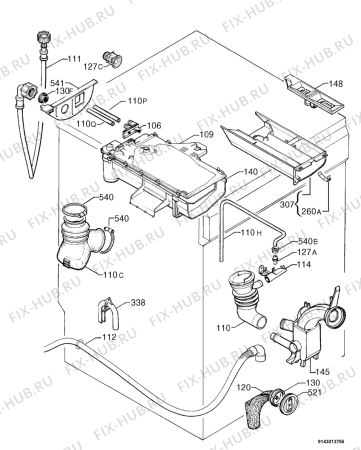 Взрыв-схема стиральной машины Electrolux EW1209I - Схема узла Hydraulic System 272