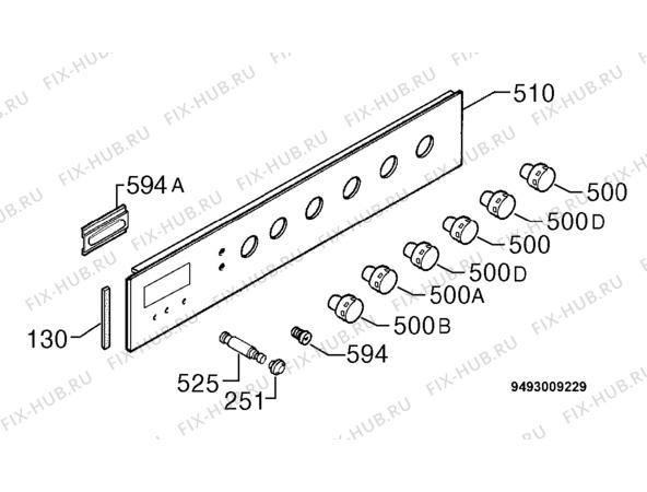 Взрыв-схема плиты (духовки) Privileg 089285_30077 - Схема узла Command panel 037