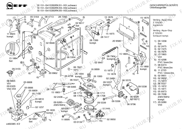 Схема №1 S4153S0RK SI 151 с изображением Панель для посудомоечной машины Bosch 00289324