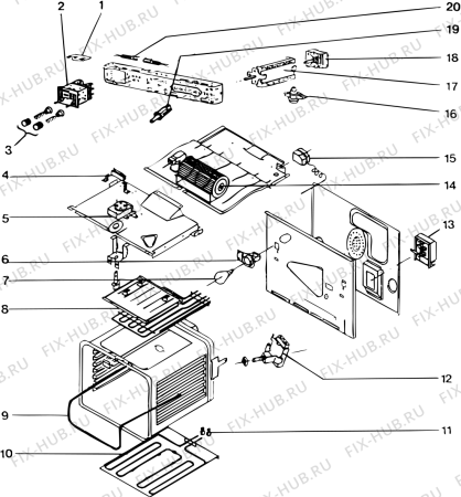 Взрыв-схема плиты (духовки) SCHOLTES C800GEAARTIC (F010440) - Схема узла