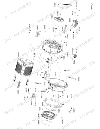 Схема №4 AWZ 714 с изображением Емкоть для порошка для стиралки Whirlpool 482000015941