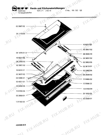 Взрыв-схема плиты (духовки) Neff 195303102 1057.71LHCD-8 - Схема узла 05