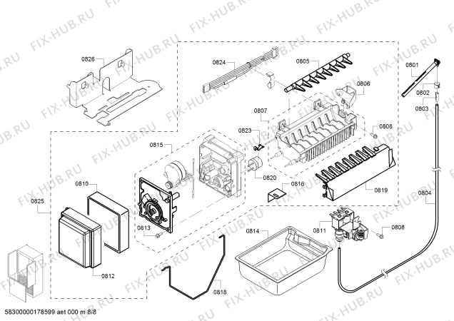 Схема №6 B22CT80SNP с изображением Шарнир для холодильника Bosch 00631866