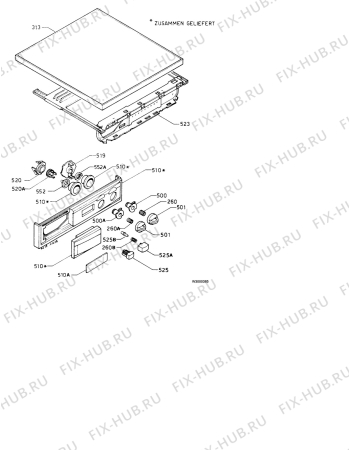 Взрыв-схема стиральной машины Electrolux EW1001F - Схема узла Control panel and lid