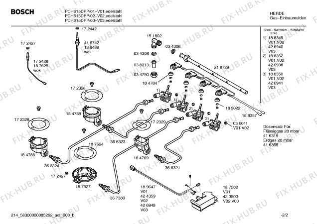 Схема №2 PCH615DPP Bosch с изображением Инструкция по эксплуатации для духового шкафа Bosch 00583670