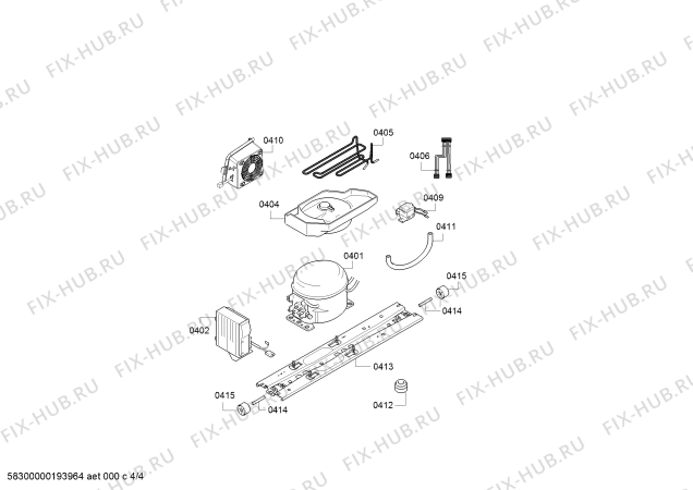 Взрыв-схема холодильника Siemens KG56FSB40, Siemens - Схема узла 04