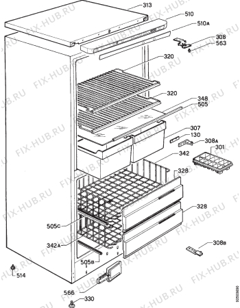 Взрыв-схема холодильника Electrolux ER2529B - Схема узла Housing 001