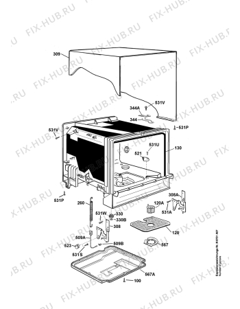 Взрыв-схема посудомоечной машины Juno Electrolux JSL45012 - Схема узла Housing 001