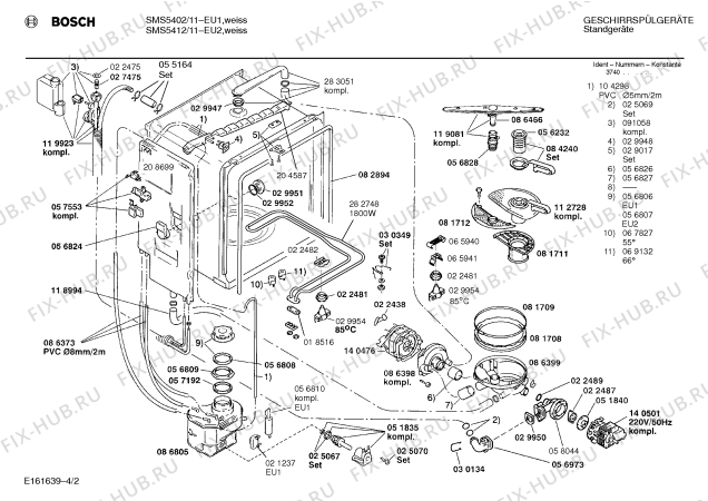 Схема №4 SMS5412 с изображением Панель для посудомойки Bosch 00285176
