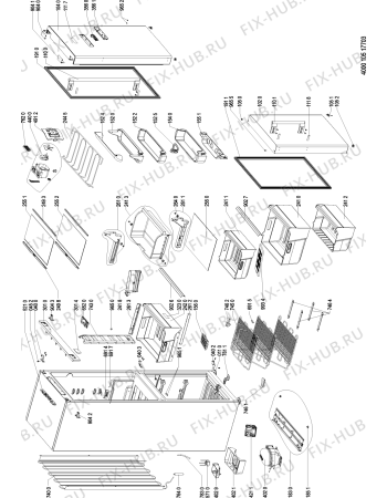 Схема №1 PRBE 363W A+++ с изображением Корпусная деталь для холодильника Whirlpool 481010453071
