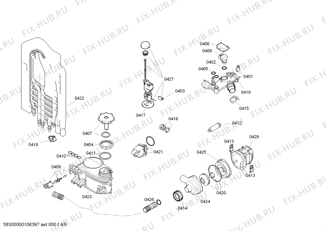 Взрыв-схема посудомоечной машины Siemens SE34E200SK - Схема узла 04