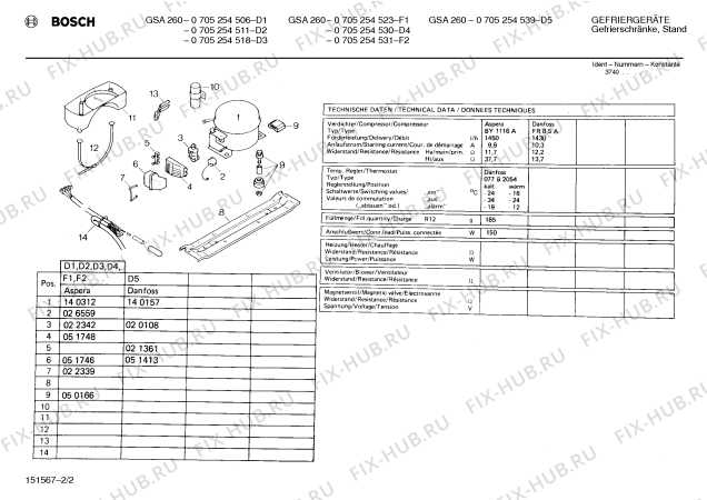 Взрыв-схема холодильника Bosch 0705254530 GSA260 - Схема узла 02