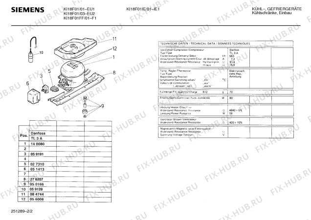 Взрыв-схема холодильника Siemens KI18F01 - Схема узла 02