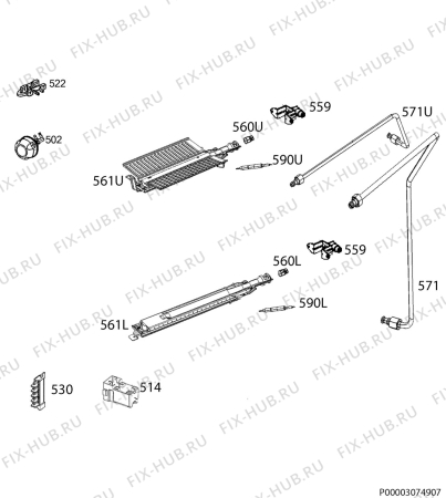 Взрыв-схема плиты (духовки) Zanussi ZCG21201WA - Схема узла Functional parts