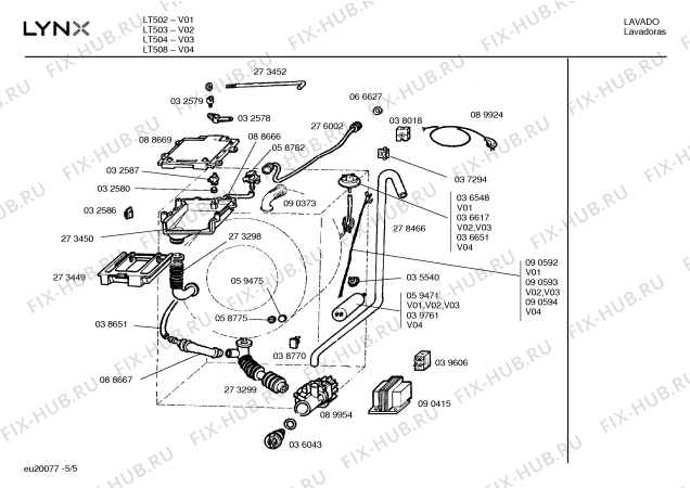 Схема №4 LT512 с изображением Вставка для стиральной машины Bosch 00036035