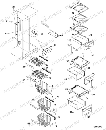 Взрыв-схема стиральной машины Kelvinator KIF26PMEW0 - Схема узла C10 Interior