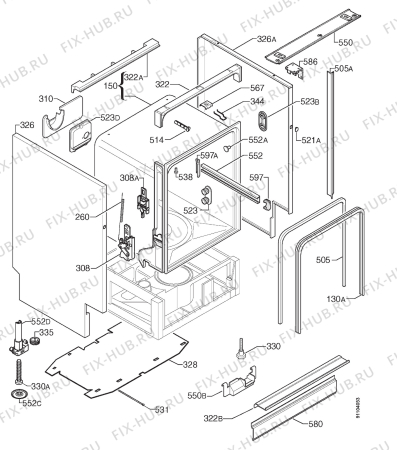Взрыв-схема посудомоечной машины Kuppersbusch IGV643.3 - Схема узла Housing 001