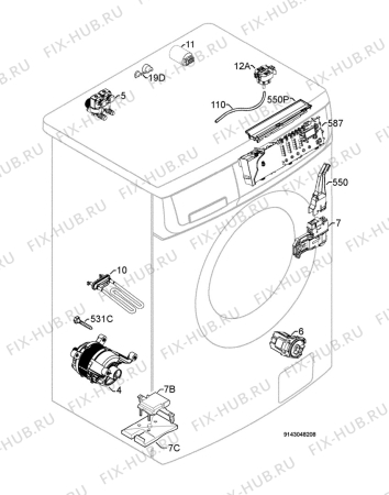 Взрыв-схема стиральной машины Privileg 00395278_21118 - Схема узла Electrical equipment 268