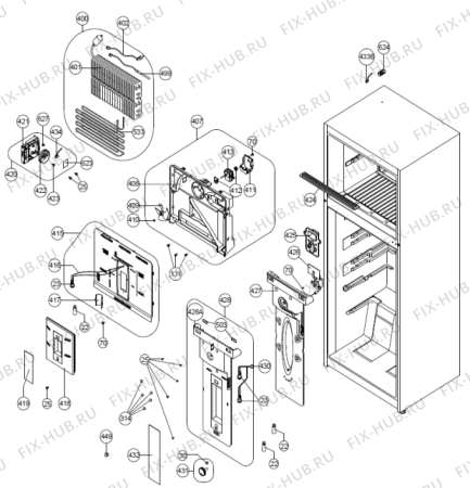 Взрыв-схема холодильника Gorenje NRF7180AX (505563, HZZS44764) - Схема узла 02