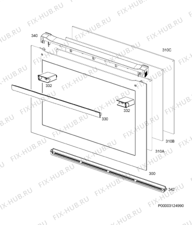 Взрыв-схема плиты (духовки) Aeg BSE782220W - Схема узла Door