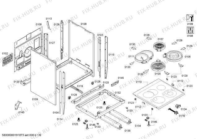 Схема №5 HA723220V с изображением Кабель для плиты (духовки) Bosch 00627047