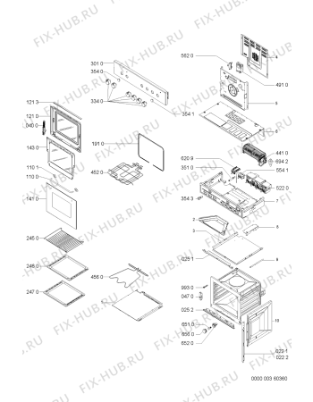 Схема №1 OBU 245 W 900 161 72 с изображением Панель для плиты (духовки) Whirlpool 481245319376