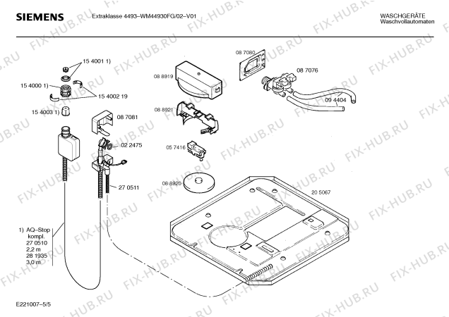 Схема №3 WM44930FG EXTRAKLASSE 4493 с изображением Панель для стиралки Siemens 00285870