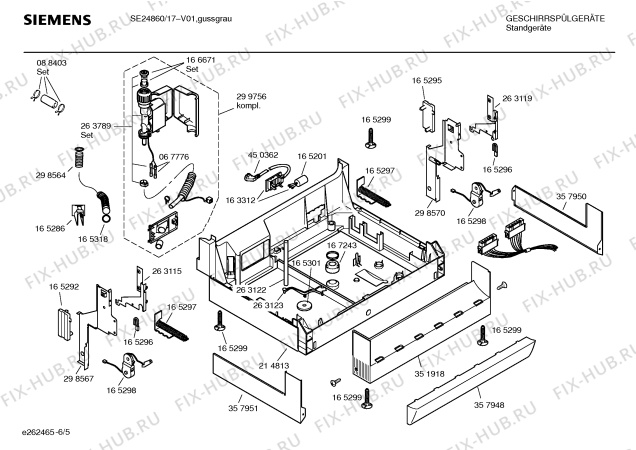Взрыв-схема посудомоечной машины Siemens SE24860 AVANTGARDE - Схема узла 05