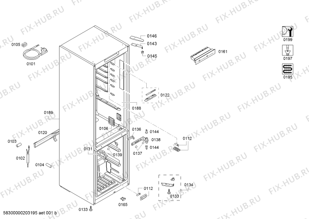 Схема №3 KGN39VI3A, Bosch с изображением Дверь для холодильника Bosch 00716314