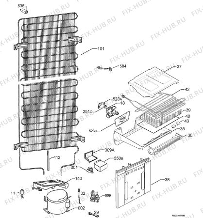 Взрыв-схема холодильника Electrolux ENB3240 - Схема узла Cooling system 017