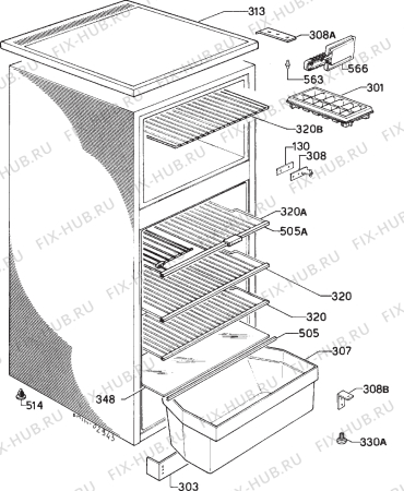 Взрыв-схема холодильника Zanussi ZF50/16 - Схема узла Housing 001