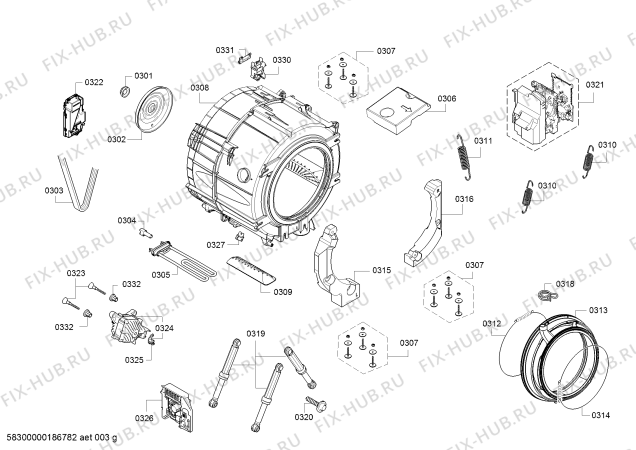 Схема №4 WAYH2742NL с изображением Панель управления для стиральной машины Bosch 11020972