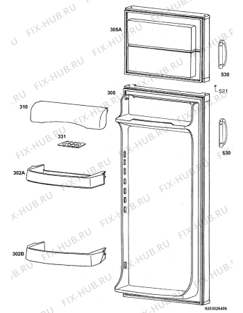 Взрыв-схема холодильника Electrolux ERD18000W - Схема узла Door 003