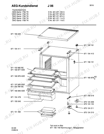 Взрыв-схема холодильника Aeg SAN1752 TK - Схема узла Housing 001