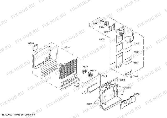 Схема №3 4KF4920A с изображением Дверь для холодильной камеры Bosch 00243647