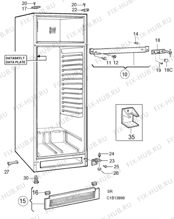 Взрыв-схема холодильника Electrolux ER8606D - Схема узла C10 Cabinet