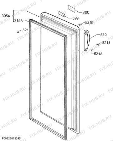 Взрыв-схема холодильника Frigidaire FRCF185W - Схема узла Door 003