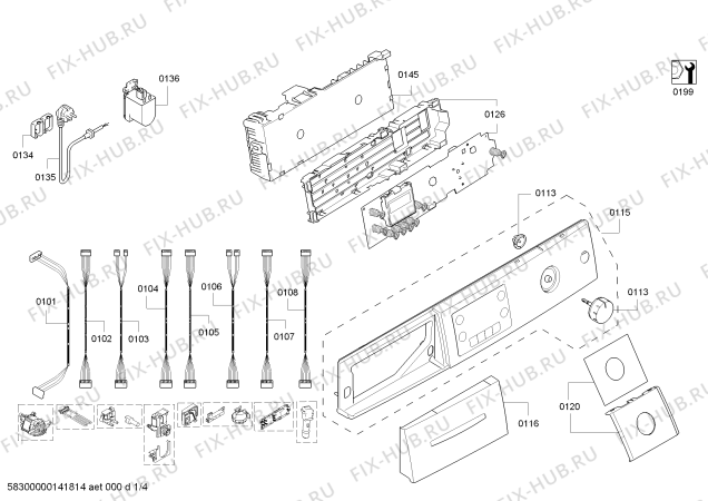 Схема №3 WAS2474XTR Logixx 8 VarioPerfect EcoSilence Drive otomatik leke çikartm с изображением Панель управления для стиральной машины Bosch 00679662