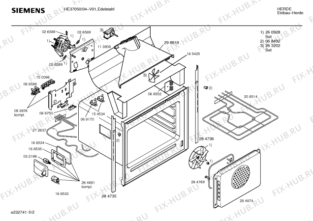 Схема №3 HE47052 с изображением Панель управления для плиты (духовки) Siemens 00352354