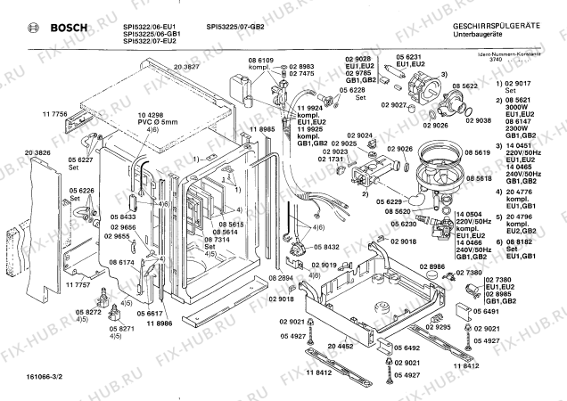 Схема №2 SPI5322JK с изображением Панель для электропосудомоечной машины Bosch 00119428