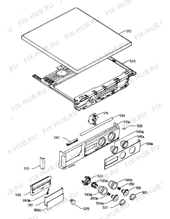 Взрыв-схема стиральной машины Zanussi ZL1256J - Схема узла Control panel and lid