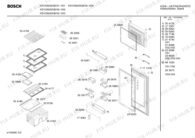 Взрыв-схема холодильника Bosch KSV33620GB - Схема узла 02