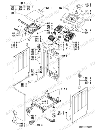 Схема №2 AWT6104/1 с изображением Декоративная панель для стиральной машины Whirlpool 481245212185