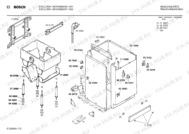 Взрыв-схема стиральной машины Bosch WOV6900, EXCLUSIV - Схема узла 03